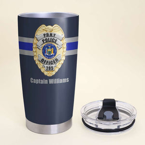 Police Badge With Customized State Seal - Personalized Tumbler Cup - Gift For Police - Tumbler Cup - GoDuckee