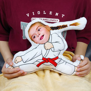 Custom Face Pillow, Love Family, Karate Girl - Pillow - GoDuckee