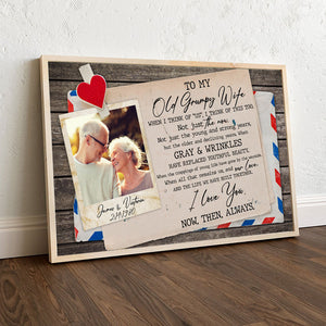 Custom Old Couple Photo Poster - To My Old Grumpy Wife - Poster & Canvas - GoDuckee