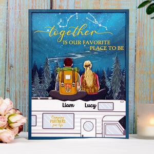 Camping Together Is Our Favorite Place To Be, Horoscope Zodiac Personalized Layered Wood Sign Stand - Wood Sign - GoDuckee