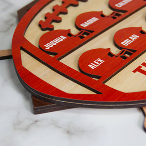 Great Catches Personalized American Football Layered Wood Sign Stand Gift For Football Lovers - Wood Sign - GoDuckee