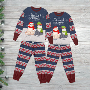Meowy Catmas, Personalized Cat Pajamas, Christmas Gifts For Cat Lovers - AOP Products - GoDuckee