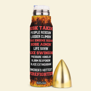 Personalized Firefighter Tumbler Cup America's Hottest Firefighter - Water Bottles - GoDuckee