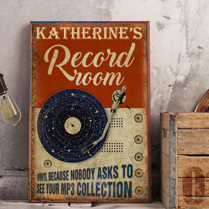 Personalized Record Room Poster - Nobody Asks To See Your MP3 Collection - Vinyl Record - Poster & Canvas - GoDuckee