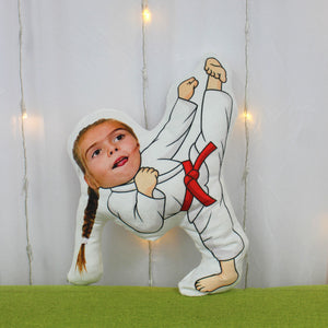 Custom Face Pillow, Love Family, Karate Girl - Pillow - GoDuckee