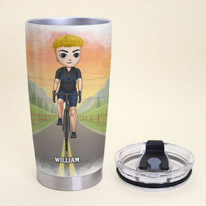 Personalized Cycling Boy Tumbler - Yep 100 Miles That's Is Right On My Bicycle - Tumbler Cup - GoDuckee