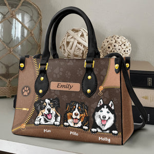 Personalized Dog Leather Bag, Gift For Dog Lovers - Leather Bag - GoDuckee