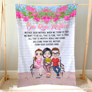 Anniversary Mother's Day, Mother & Children Personalized Blanket - Blanket - GoDuckee
