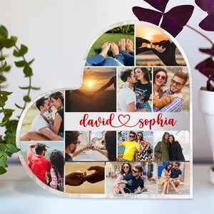 Couple Photo Heart Shaped Acrylic Plaque - Decorative Plaques - GoDuckee