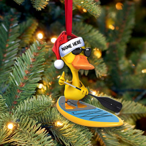 Paddle Boarding Duck - Personalized Christmas Ornament - Gifts for Paddlers - Ornament - GoDuckee