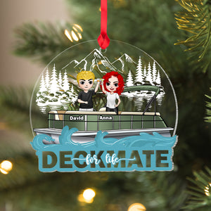 Deckmate For Life Acrylic Personalized Pontoon Couple Ornament, Christmas Tree Decor - Ornament - GoDuckee