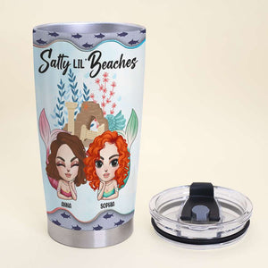 I'd Fight A Shark For You Not An Adult Shark, Salty Lil' Beaches Mermaid Best Friends Personalized Tumbler - Tumbler Cup - GoDuckee