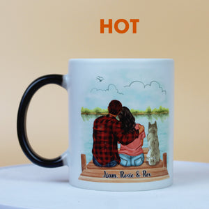 You Me & The Dog - Personalized Magic Mug - Gift For Couple - Magic Mug - GoDuckee
