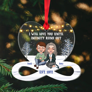 I Will Love You Until Infinity Runs Out - Personalized Old Couple Ornament, Christmas Gift - Ornament - GoDuckee