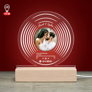 Couple Grow Old With Me - Personalized Led Light Wooden Base With Upload Image - Gift For Him/Her - Led Night Light - GoDuckee