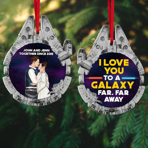 Couple Love You To The Galaxy Far Far Away, Personalized Acrylic Ornament - Ornament - GoDuckee