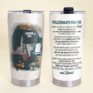 Personalized Police Tumbler - Policeman's Prayer - Uniform Room - Tumbler Cup - GoDuckee