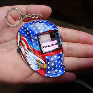Welder Helmet Keychain - Custom Welder's Name - Keychains - GoDuckee