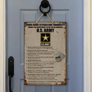 Boons Guide To Peace And Tranquility - Personalized Veteran Metal Sign - Custom Military Branches - Metal Wall Art - GoDuckee