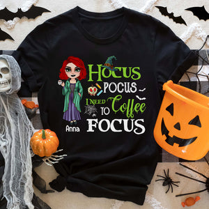 I Need Coffee To Focus Personalized Halloween Teacher Shirt Gift For Teacher - Shirts - GoDuckee