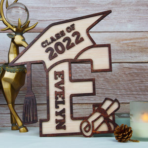 Graduation Class Of 2022 - Personalized Layered Wood Sign Stand - Wood Sign - GoDuckee