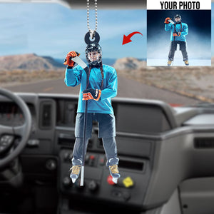 Ice Hockey Personalized Flat Car Ornament - Ornament - GoDuckee