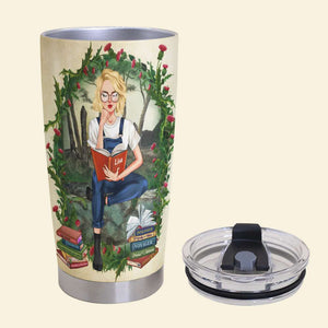 Personalized Booker Lover Tumbler - I Am A Reader That Means I Live in A Crazy Fantasy World - A Reading Girl - Tumbler Cup - GoDuckee