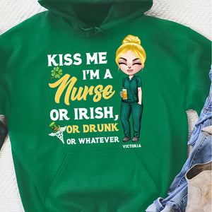 Personalized Drunk Nurse Shirts - Kiss Me I'm A Nurse - St Patrick Day - Shirts - GoDuckee