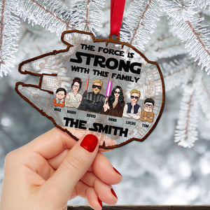 Personalized Galaxy Family Ornament, The Force Is Strong With This Family - Ornament - GoDuckee