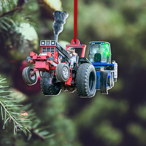 Custom Photo Tractor Pulling Ornament, Christmas Tree Decor, Gift For Motorsport Lovers - Ornament - GoDuckee