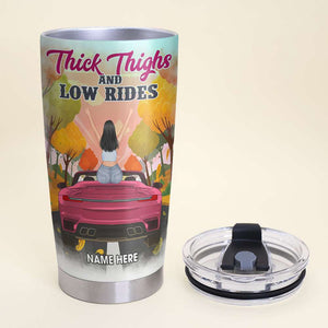 Personalized Sport Car Tumbler - Girl Thick Thighs And Low Rides - Tumbler Cup - GoDuckee