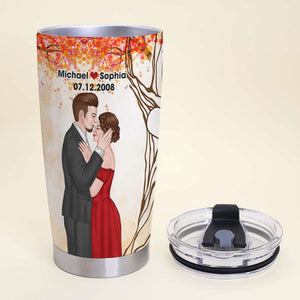 Let's Grow Old Together Hand In Hand, Couple Married Kissing Personalized Tumbler - Tumbler Cup - GoDuckee