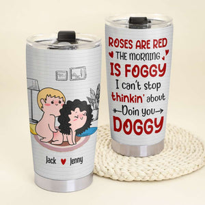 Roses Are Red The Morning Is Foggy Personalized Couple Pillow, Blanket, White Mug, Tumbler, Gift For Couple - Pillow - GoDuckee