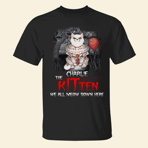 We All Meow Down Here Personalized Halloween Cat Shirt Gift For Cat Lovers - Shirts - GoDuckee