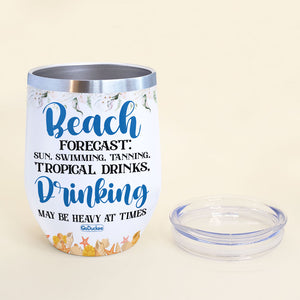Personalized Hawaii Wreath Besties Wine Tumbler - Drinking May Be Heavy At Times - Wine Tumbler - GoDuckee