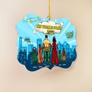 Family Super Hero Personalized Acrylic Christmas Gift To Decorate - Ornament - GoDuckee