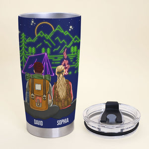 Personalized Camping Couple Tumbler - Husband And Wife Camping Partners For Life - Tumbler Cup - GoDuckee