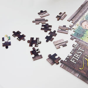 From Our First Kiss Till Our Last Breath, Personalized Wood Puzzle, Gifts for Couples - Wood Sign - GoDuckee