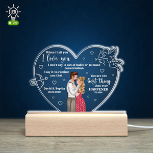 You Are The Best Thing That Ever Happened To Me, Personalized Couple 3D Led Light Wooden Base - Led Night Light - GoDuckee