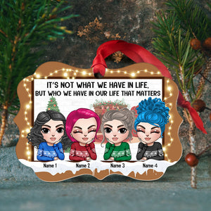 Who We Have In Our Life That Matters - Personalized Ornament - Gift for Friends - Girl Doll in Mirror - Ornament - GoDuckee