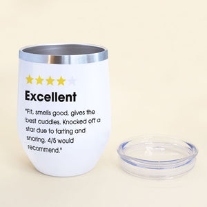 Personalized Sleeping Couple Wine Tumbler - Excellent Fit Smells God Gives The Best Cuddles - Wine Tumbler - GoDuckee