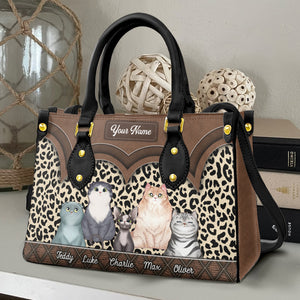 Personalized Cat Leather Bag, Gift For Cat Lovers - Leather Bag - GoDuckee