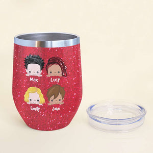 Personalized Cartoon Grandkids Wine Tumbler - Being A Grandma Is My Jam - Strawberry Theme - Wine Tumbler - GoDuckee