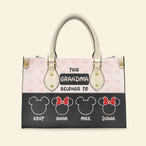 Cartoon Leather Bag, Personalized Leather Bag, Mother's Day Gift For Her - Leather Bag - GoDuckee