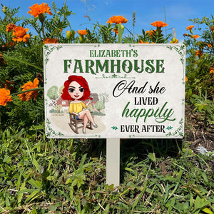 And She Lived Happily Ever After Personalized Farmer Metal Sign - Metal Wall Art - GoDuckee