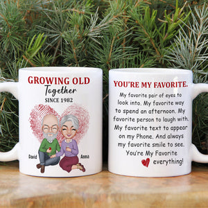 Growing Old Together Personalized Old Couple Mug, Gift For Couple - Coffee Mug - GoDuckee