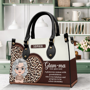 Glam ma Noun, Family Grandma And Children Leather Bag - Leather Bag - GoDuckee
