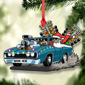 Drag Racing Hot Rod with Drag Tree Light - Personalized Christmas Ornament - Christmas Gift For Drag Racer - Ornament - GoDuckee