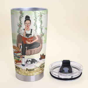 Personalized Reading Girl Tumbler - A Woman Cannot Survive On Books Alone - Tumbler Cup - GoDuckee