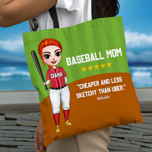 Less Sketchy Than Uber Personalized Tote Bag - Gift For Baseball Mom - Tote Bag - GoDuckee